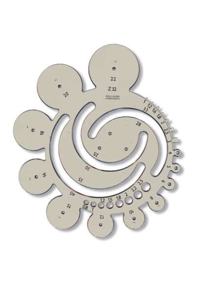 Műszaki rádiusz sablon 32 (műszaki kellékek KOH-I-NOOR)