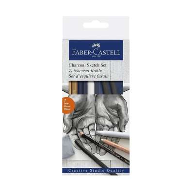 Rajzszén készlet vázlatkészítésre Faber-Castell / 7 részes szett