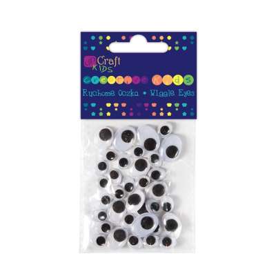 Színes mozgó szemek - ovális - 36 db (dekoráció szemek)