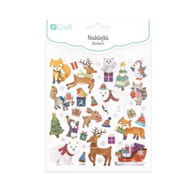 Karácsonyi matrica készlet 38 db  | Téli állatok (karácsonyi matricák)