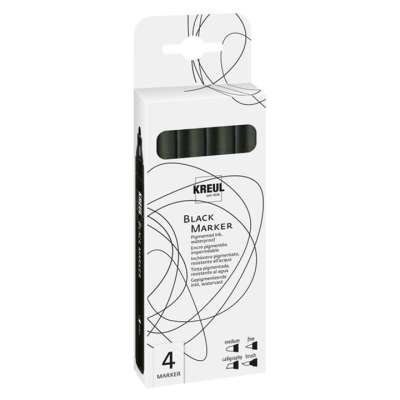 Fekete filctoll készlet különböző hegyekkel 4 db (Fekete filctoll)