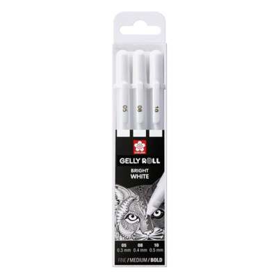 Zselés tollak Sakura Gelly Roll bright white - 3 db | több variáns