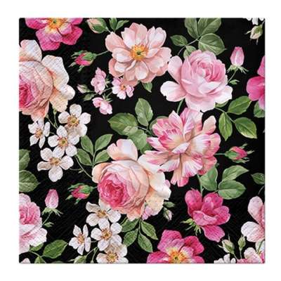 Decoupage szalvéta Roses Glory Black - 1 db (decoupage szalvéták)