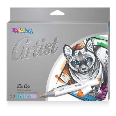 Kétoldalas pasztell rajzoló filctoll Colorino Artist 12 db