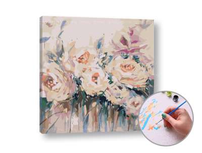 Festés számok szerint FEHÉRVIRÁGOK | medium difficulty