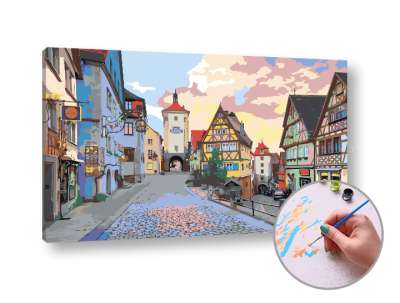 Festés a számok szerint Egy unalmas utca | medium difficulty