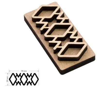 ROSA TALENT No. 10 Geometria 7x3 cm fa bélyegző ROSA TALENT 7x3 cm