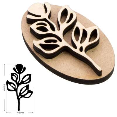 ROSA TALENT 13. számú fa bélyegző botanikus 4.6x8 cm