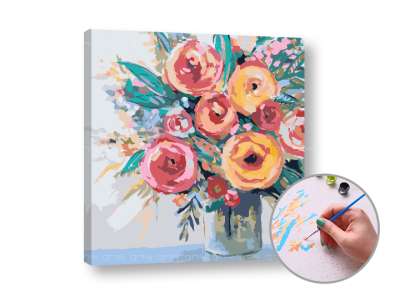 Festés a számok szerint JOY OF FLOWERS | low difficulty