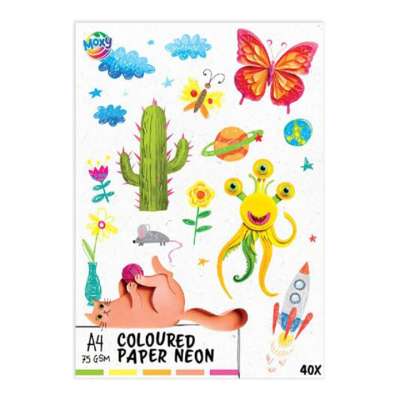 Neon színű papír A4 Mix