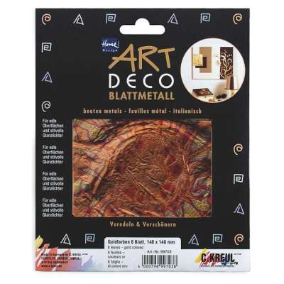 KREUL Piros-arany dekoratív fólia virágok 140 x 140 mm 6 db