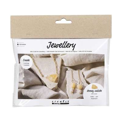Mini kreatív ékszer készítő készlet - kalcit nyaklánc és fülbevaló
