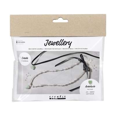 Mini kézműves készlet ékszerkészítéshez - Aventurin szív