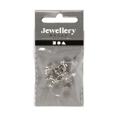 Ezüstözött fülbevaló 13 mm - 10 db