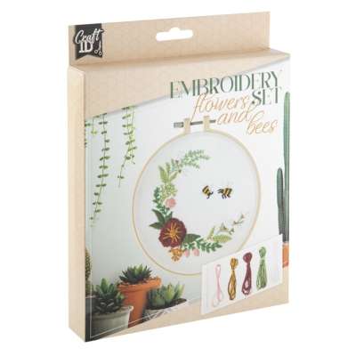 Hímzőkészlet: Virágok és méhek