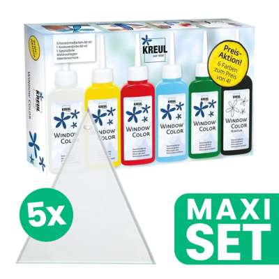 Üvegfesték készlet és háromszögletű üvegdarabok