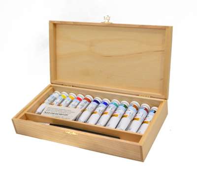 Művészi olajfesték készlet Ladoga Fa boxban / 12x18ml (Művészi)