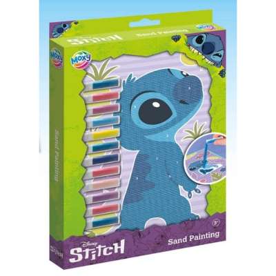 DISNEY Stitch Sand Painting Set - 4 kártya és 12 homokcső