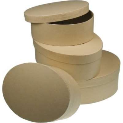 Ovális karton doboz 13.5 x 10cm / V 5cm (karton termékek decoupagehoz)