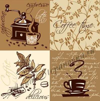 DECOUPAGE szalvéta - Coffe Time - 1 db (Decoupage  szalvétatechnika)
