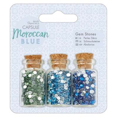 Színes kövecskék üvegben - Moroccan Blue - 3 db (színes kövecskék)