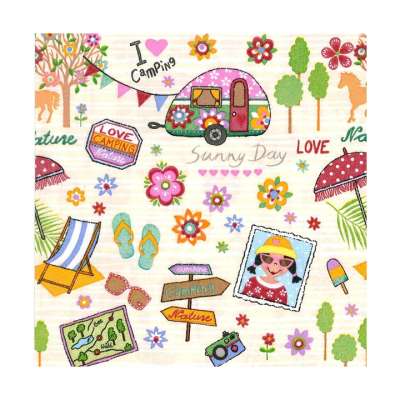 Decoupage szalvéta - Camping - 1 db (decoupage szalvéták)