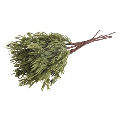 Dekoratív tuja gally 18 cm / 6 db (műanyag dekoratív gally)