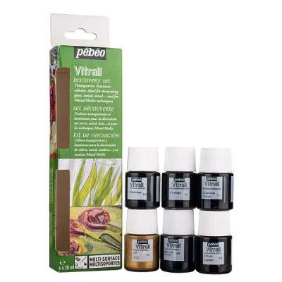 Üvegfesték Pebeo Vitrail Discovery  szett / 6 x 20 ml (üvegfestékek)