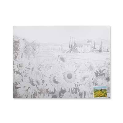 Vászon kartonon műalkotás vázlatával Sunflowers (festővászon)