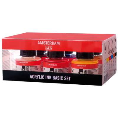 Akril tinta Amsterdam - Basic set / 6 x 30ml (akril tinta szett)