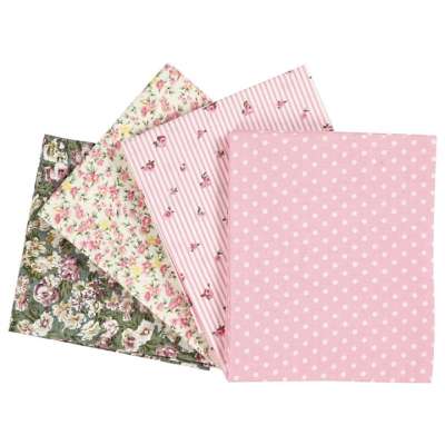 Patchwork szövet - flowers - 4 db - 45 x 55 cm (pamut anyag)