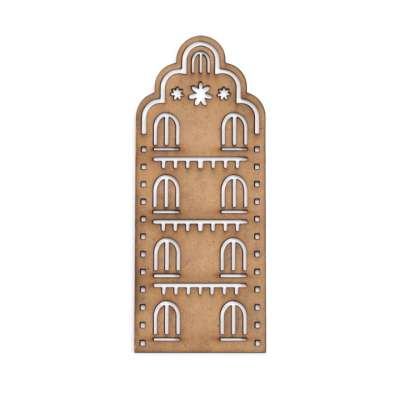 Fa díszítőelem - történelmi épület - 20 x 8 cm (MDF dekorációk)