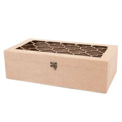 Ékszerdoboz MDF deszkából - marokkói minta - 43 x 23 x 13 cm