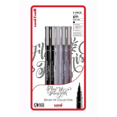 Készlet UNI PIN markerek fineliner Flow and Flourish 5 db