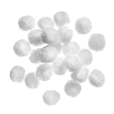 Tüll pomponok kézműveskedéshez | 24 db, fehér, 2 cm-es