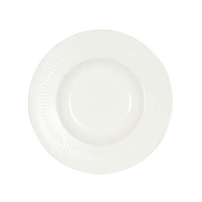 Fancy - Fodros szélű fehér leveses tányér