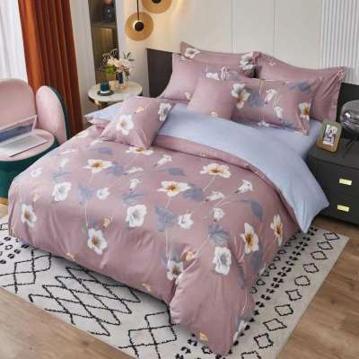 Pink funnel flower 3 részes krepp ágyneműhuzat