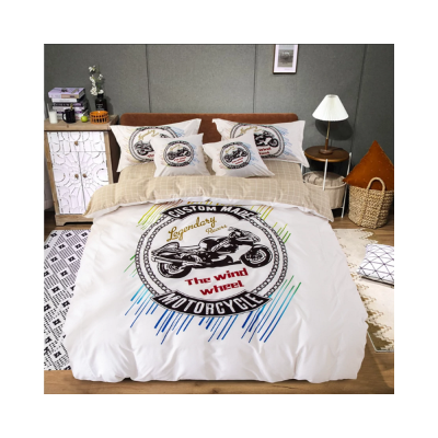 Vagány motoros mintázatú 3 részes ágyneműhuzat