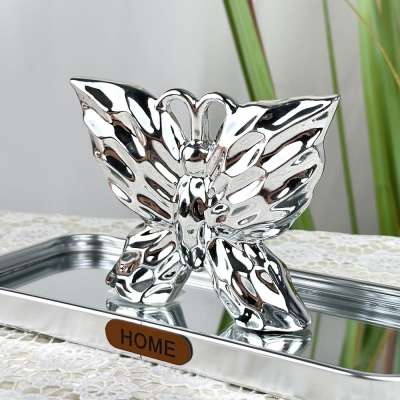 Pillangó alakú dekoráció - Ezüst