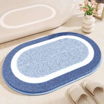 Puha szőnyeg/kádkilépő 40x60 cm - csíkos, ovális