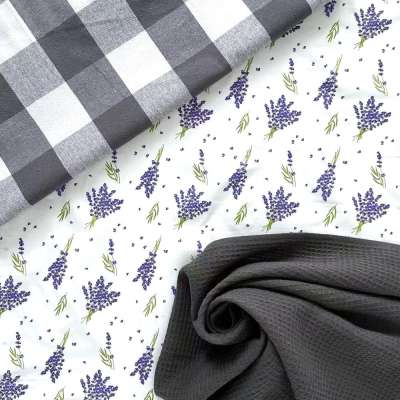 Levendula mintás 3 részes konyharuha szett