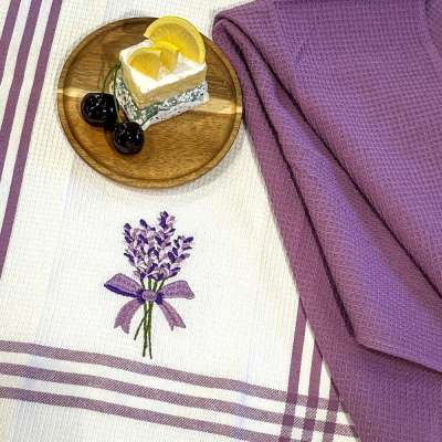 Levendula mintás 2 részes konyharuha szett