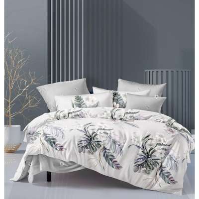 Szürke trópusi mintás 6 részes ágyneműhuzat