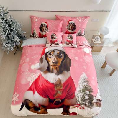 Karácsonyi kutya mintás 3 részes ágyneműhuzat