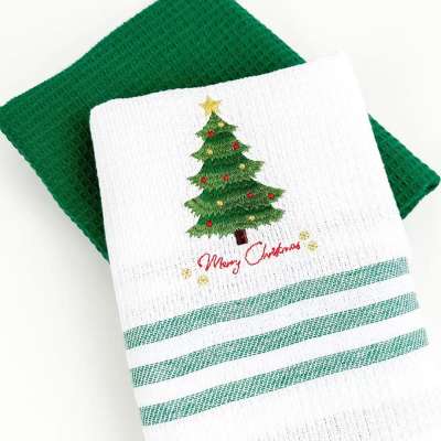 Zöld 2 részes karácsonyi konyharuha szett