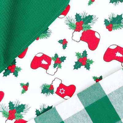 Zöld 3 részes karácsonyi konyharuha szett