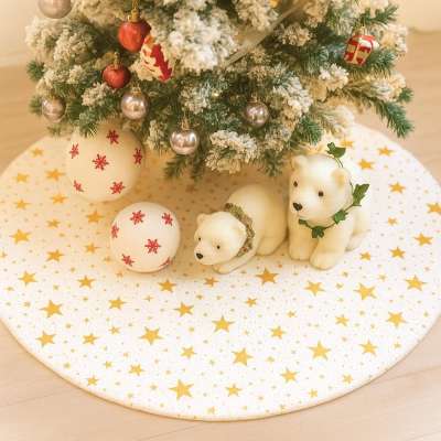 Karácsonyfa talp takaró - Arany csillag -  Ø 90 cm