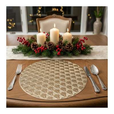 Csillagos kerek tányéralátét - Arany