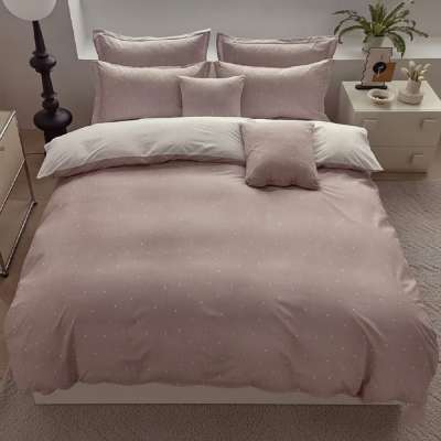 Apró pöttyös 3 részes ágyneműhuzat - Drapp