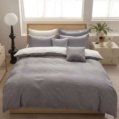 Apró pöttyös 3 részes ágyneműhuzat -Szürke